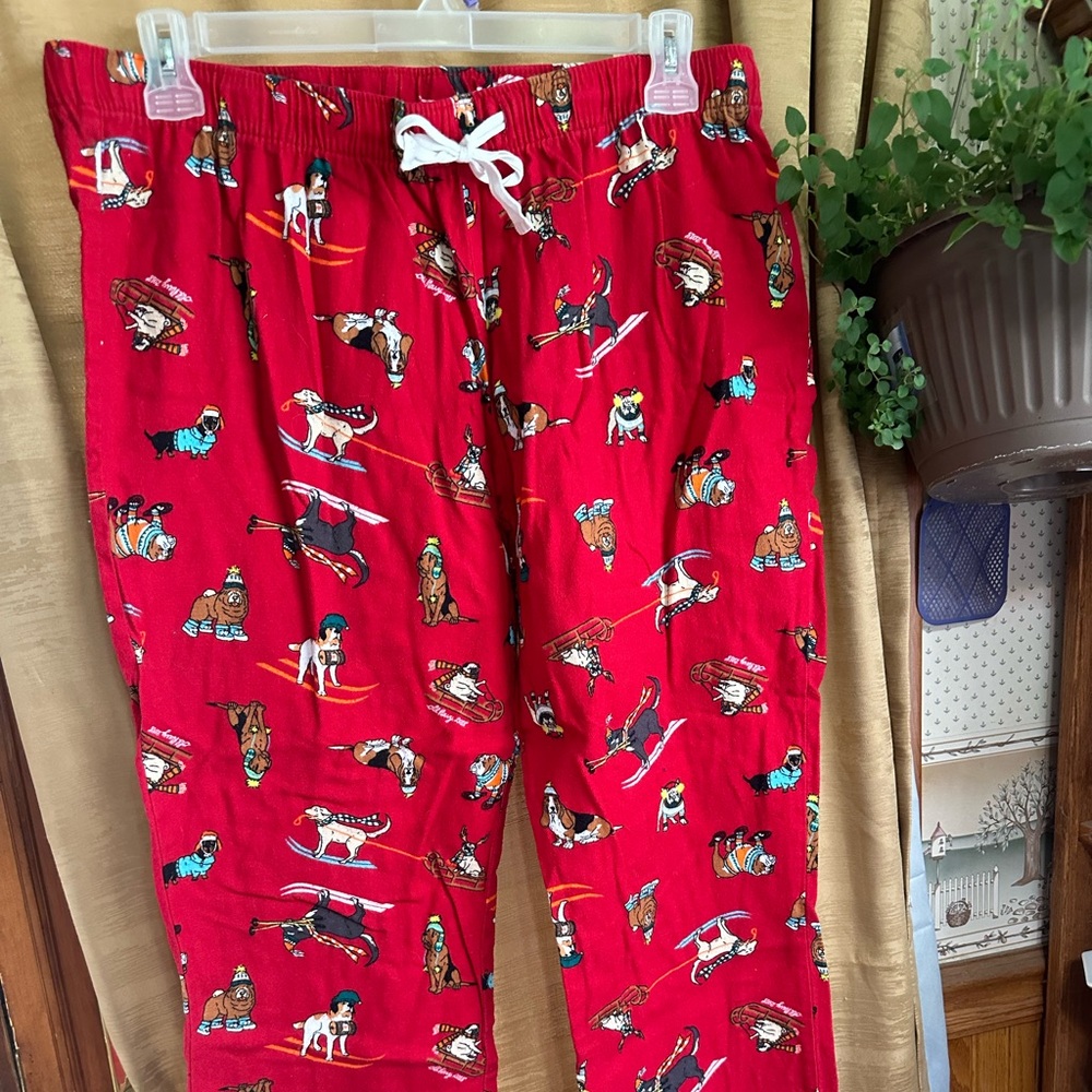 Red Old Navy women's size large puppy pajamas